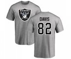 Oakland Raiders #82 Al Davis Ash Name & Number Logo T-Shirt