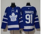 Toronto Maple Leafs #91 John Tavares Blue Home Stitched Hockey Jersey