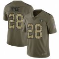 San Francisco 49ers #28 Carlos Hyde Limited Olive Camo 2017 Salute to Service NFL Jersey