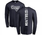 Los Angeles Rams #65 John Sullivan Navy Blue Backer Long Sleeve T-Shirt
