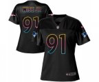 Women New England Patriots #91 Deatrich Wise Jr Game Black Fashion Football Jersey