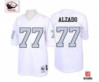 Oakland Raiders #77 Lyle Alzado White with Silver No. Authentic Throwback Football Jersey