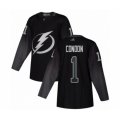 Tampa Bay Lightning #1 Mike Condon Authentic Black Alternate Hockey Jersey