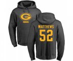 Green Bay Packers #52 Clay Matthews Ash One Color Pullover Hoodie