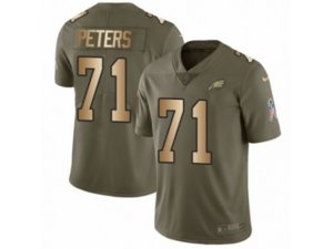 Philadelphia Eagles #71 Jason Peters Limited Olive Gold 2017 Salute to Service NFL Jersey