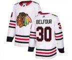 Chicago Blackhawks #30 ED Belfour Authentic White Away NHL Jersey
