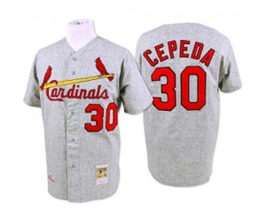 1967 St. Louis Cardinals #30 Orlando Cepeda Authentic Grey Throwback Baseball Jersey