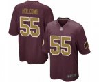 Washington Redskins #55 Cole Holcomb Game Burgundy Red Gold Number Alternate 80TH Anniversary Football Jersey