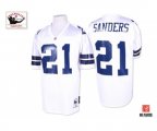Dallas Cowboys #21 Deion Sanders Authentic White 1995 Throwback Football Jersey