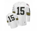 Green Bay Packers #15 Bart Starr Authentic White Throwback Football Jersey