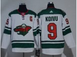 Minnesota Wild #9 Mikko Koivu White Road Authentic Stitched NHL Jersey
