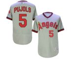 Men Los Angeles Angels Of Anaheim #5 Albert Pujols Grey Flexbase Authentic Collection Cooperstown Stitched Jersey