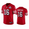 San Francisco 49ers 16 Joe Montana Red Throwback Vapor Untouchable Limited Stitched 2024 Super Bowl LVIII Jersey