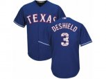 Texas Rangers #3 Delino DeShields Authentic Royal Blue Team Logo Fashion Cool Base MLB Jersey