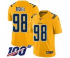 Los Angeles Chargers #98 Isaac Rochell Limited Gold Inverted Legend 100th Season Football Jersey