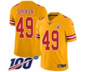 Kansas City Chiefs #49 Daniel Sorensen Limited Gold Inverted Legend 100th Season Football Jersey