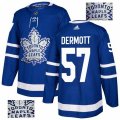 Toronto Maple Leafs #57 Travis Dermott Authentic Royal Blue Fashion Gold NHL Jersey