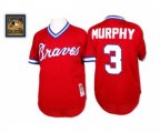 1980 Atlanta Braves #3 Dale Murphy Authentic Red Throwback Baseball Jersey