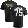Jacksonville Jaguars #75 Ereck Flowers Black Name & Number Logo T-Shirt