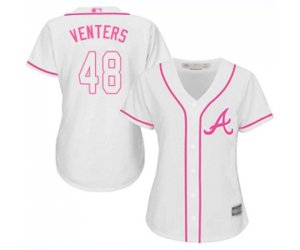 Women\'s Atlanta Braves #48 Jonny Venters Replica White Fashion Cool Base Baseball Jersey