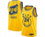 Golden State Warriors #24 Rick Barry Authentic Gold Hardwood Classics Basketball Jersey - The City Classic Edition