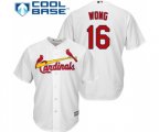 St. Louis Cardinals #16 Kolten Wong Replica White Home Cool Base Baseball Jersey