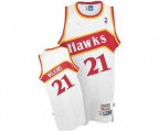 Atlanta Hawks #21 Dominique Wilkins Authentic White Throwback Basketball Jersey