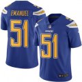Los Angeles Chargers #51 Kyle Emanuel Elite Electric Blue Rush Vapor Untouchable NFL Jersey