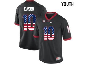 2016 US Flag Fashion-Youth Georgia Bulldogs Jacob Eason #10 College Football Limited Jerseys - Black