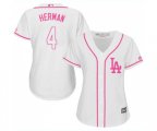 Women's Los Angeles Dodgers #4 Babe Herman Authentic White Fashion Cool Base Baseball Jersey