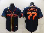 Houston Astros #77 Luis Garcia 2022 Navy Blue City Connect Cool Base Stitched Jersey