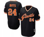 San Francisco Giants #24 Willie Mays Authentic Black Throwback Baseball Jersey