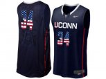 2016 US Flag Fashion Uconn Huskies Ray Allen #34 College Basketball Jersey - Navy