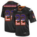 Denver Broncos #22 C.J. Anderson Elite Black USA Flag Fashion NFL Jersey