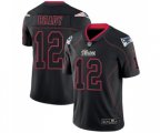 New England Patriots #12 Tom Brady Limited Lights Out Black Rush Football Jersey