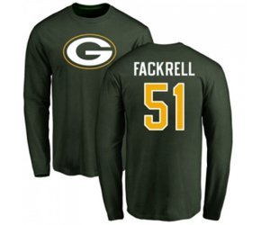 Green Bay Packers #51 Kyler Fackrell Green Name & Number Logo Long Sleeve T-Shirt