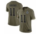Dallas Cowboys #11 Micah Parsons 2022 Olive Salute To Service Limited Stitched Jersey