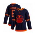 Edmonton Oilers #6 Adam Larsson Authentic Navy Blue Alternate Hockey Jersey