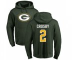 Green Bay Packers #2 Mason Crosby Green Name & Number Logo Pullover Hoodie