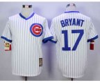 Chicago Cubs #17 Kris Bryant White Strip Home Cooperstown Stitched MLB Jersey