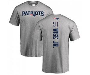 New England Patriots #91 Deatrich Wise Jr Ash Backer T-Shirt