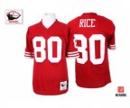 San Francisco 49ers #80 Jerry Rice Authentic Red Team Color Throwback Football Jersey