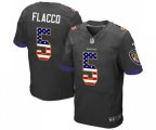 Baltimore Ravens #5 Joe Flacco Elite Black Alternate USA Flag Fashion Football Jersey