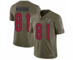 Houston Texans #81 Kahale Warring Limited Olive 2017 Salute to Service Football Jersey