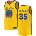 Golden State Warriors #35 Kevin Durant Authentic Gold NBA Jersey - City Edition
