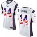 New England Patriots #14 Brandin Cooks Elite White Road USA Flag Fashion NFL Jersey