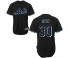 New York Mets #30 Nolan Ryan Authentic Black Fashion Baseball Jersey