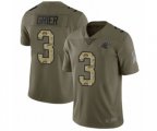 Carolina Panthers #3 Will Grier Limited Olive Camo 2017 Salute to Service Football Jersey