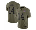Buffalo Bills #14 Stefon Diggs 2022 Olive Salute To Service Limited Stitched Jersey
