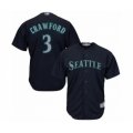 Seattle Mariners #3 J.P. Crawford Authentic Navy Blue Alternate 2 Cool Base Baseball Player Jersey